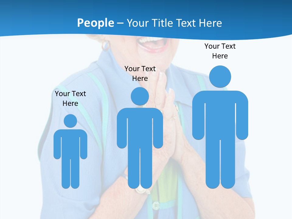 Senior Lady On Hands Free Set Gets Exciting News Via Cellphone. Isolated On White. PowerPoint Template