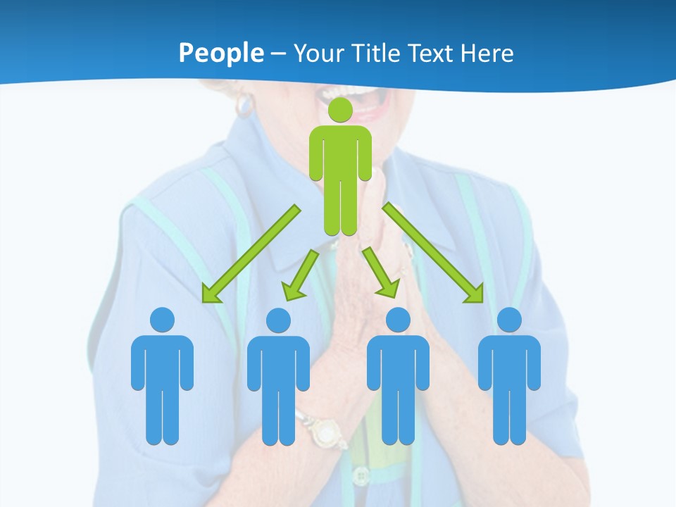 Senior Lady On Hands Free Set Gets Exciting News Via Cellphone. Isolated On White. PowerPoint Template