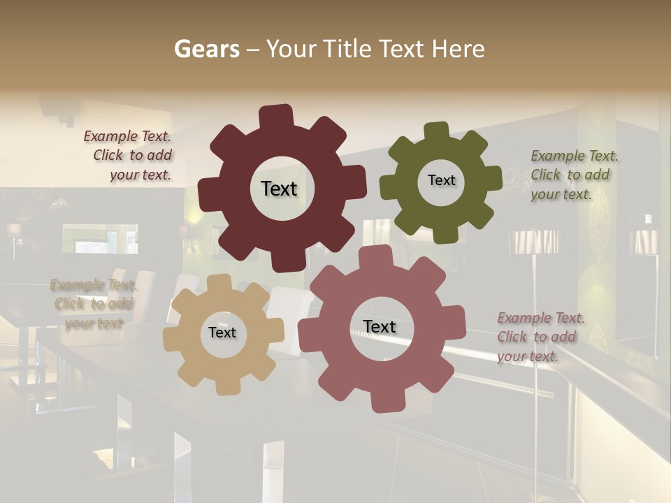 A Conference Room With A Long Table And Chairs PowerPoint Template