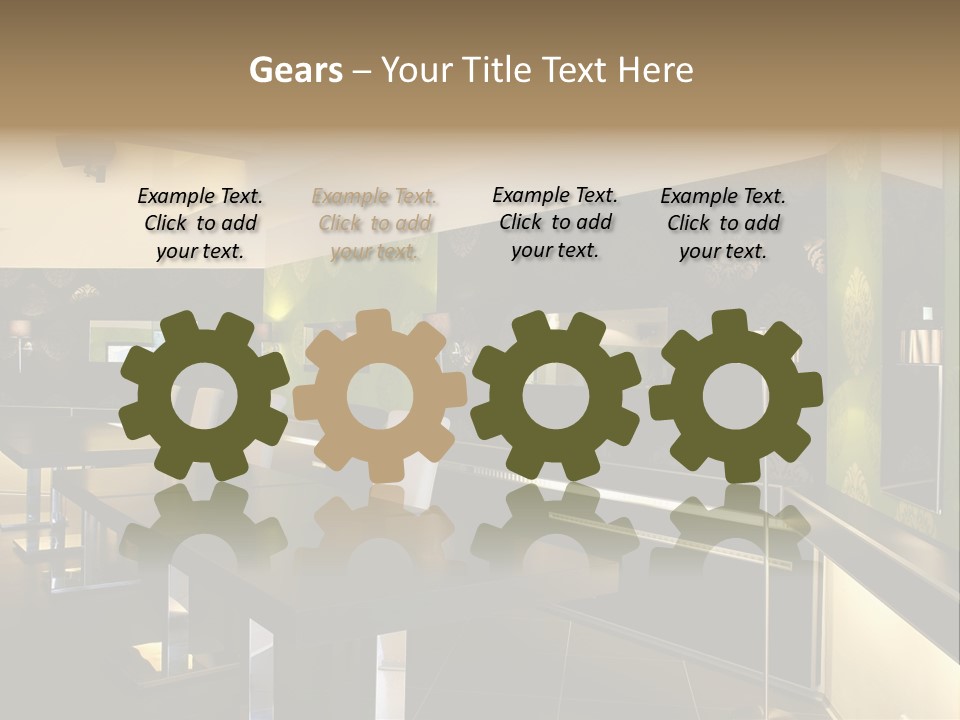 A Conference Room With A Long Table And Chairs PowerPoint Template