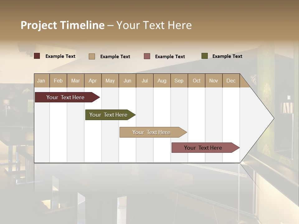 A Conference Room With A Long Table And Chairs PowerPoint Template