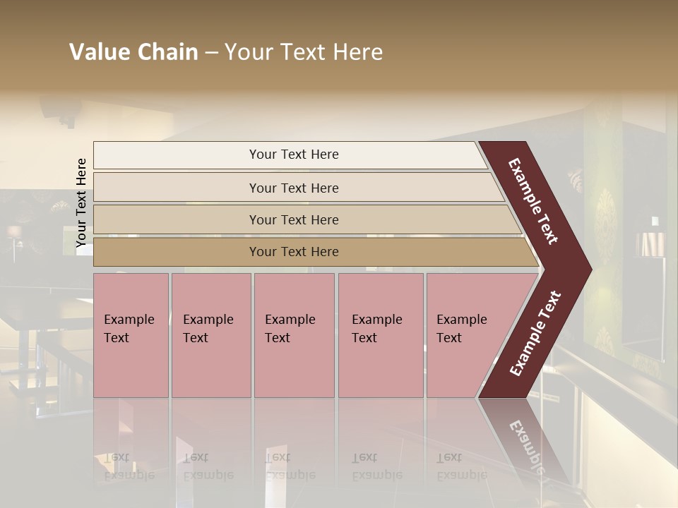 A Conference Room With A Long Table And Chairs PowerPoint Template