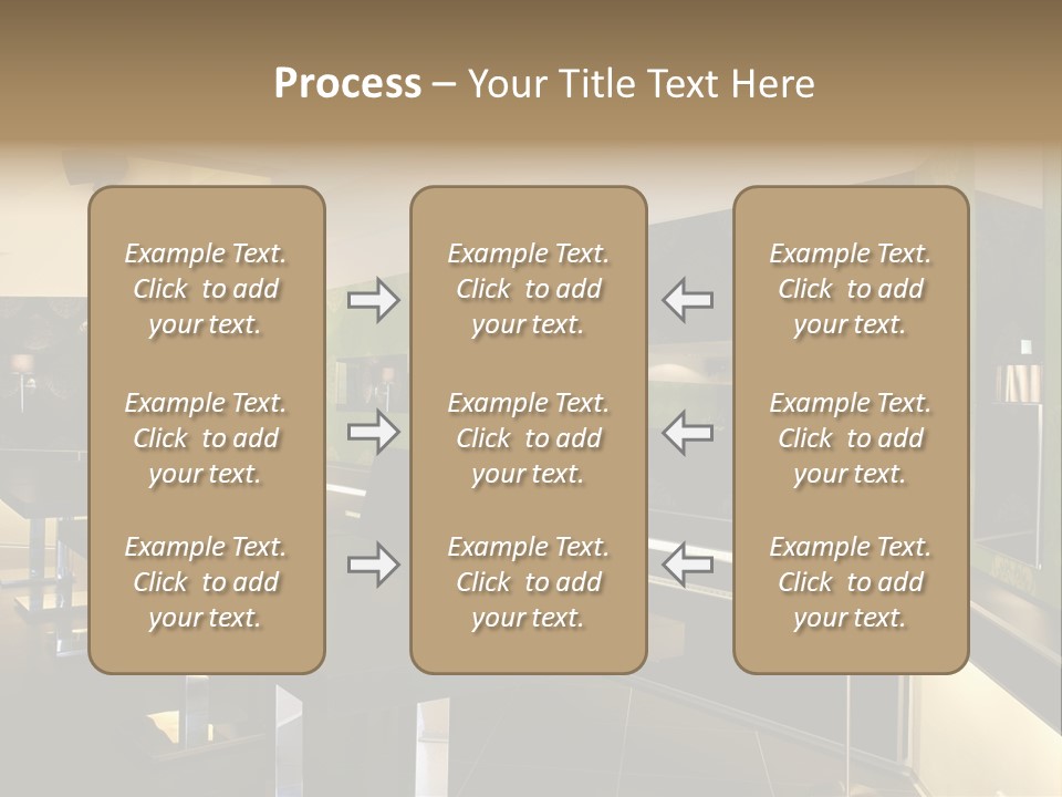 A Conference Room With A Long Table And Chairs PowerPoint Template