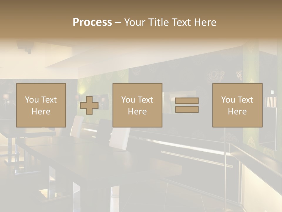A Conference Room With A Long Table And Chairs PowerPoint Template