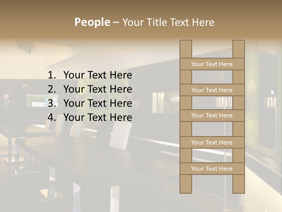 A Conference Room With A Long Table And Chairs PowerPoint Template