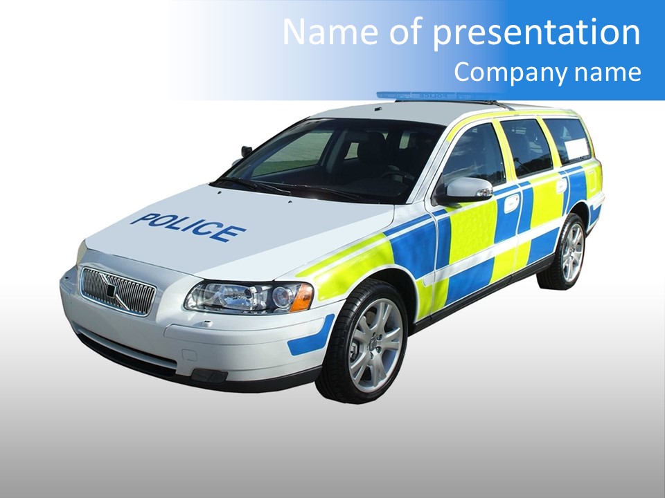A High Speed Motorway Police Car. PowerPoint Template