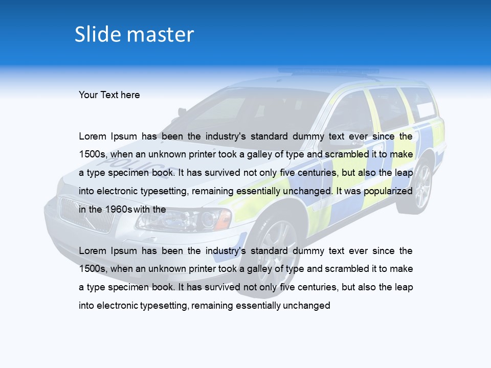 A High Speed Motorway Police Car. PowerPoint Template