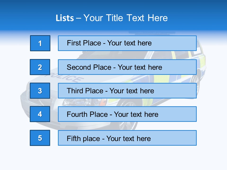 A High Speed Motorway Police Car. PowerPoint Template