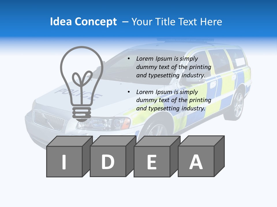 A High Speed Motorway Police Car. PowerPoint Template