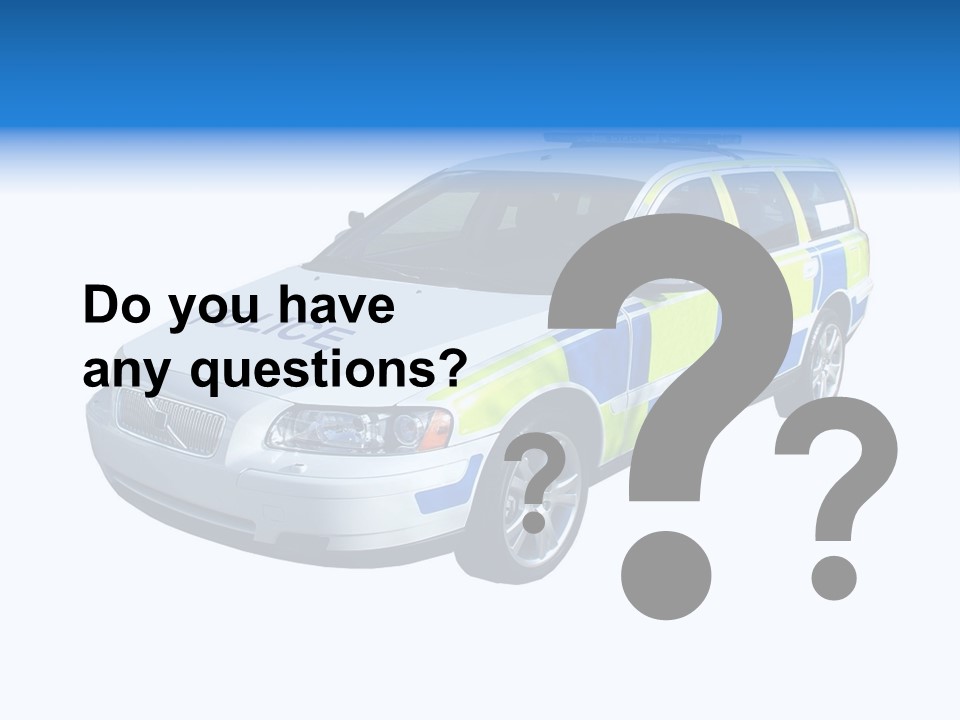 A High Speed Motorway Police Car. PowerPoint Template