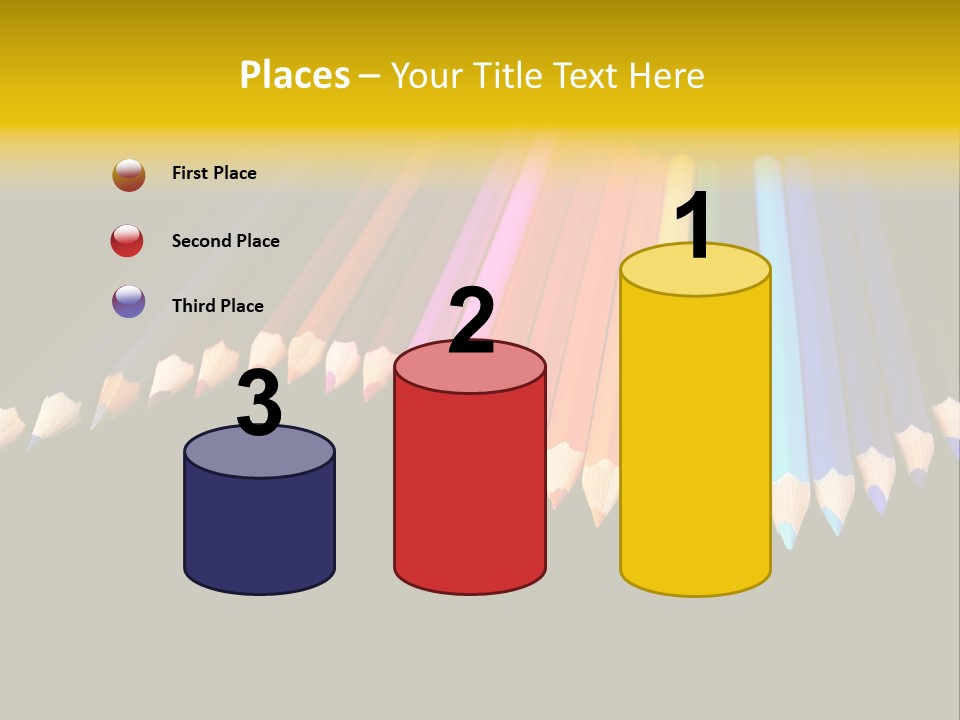 A Group Of Colored Pencils On A Black Background PowerPoint Template