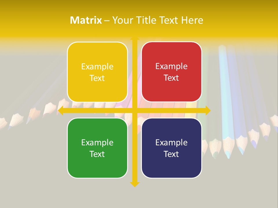 A Group Of Colored Pencils On A Black Background PowerPoint Template