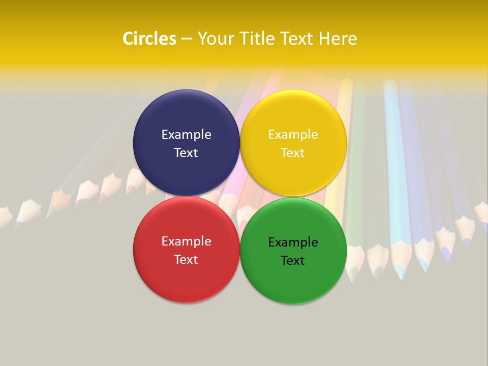 A Group Of Colored Pencils On A Black Background PowerPoint Template