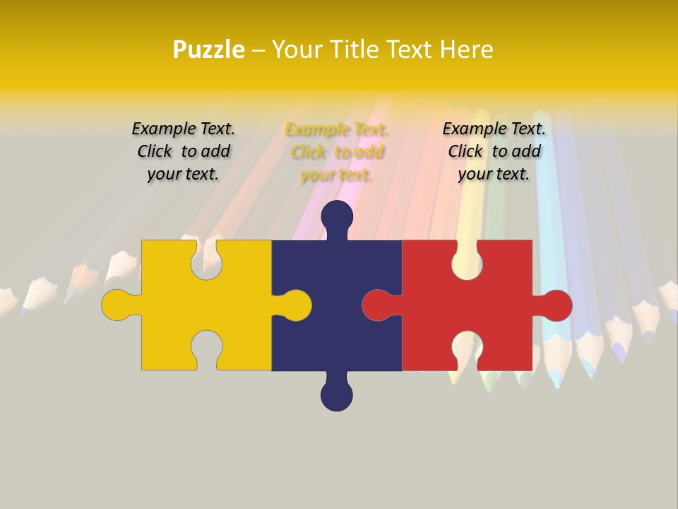 A Group Of Colored Pencils On A Black Background PowerPoint Template