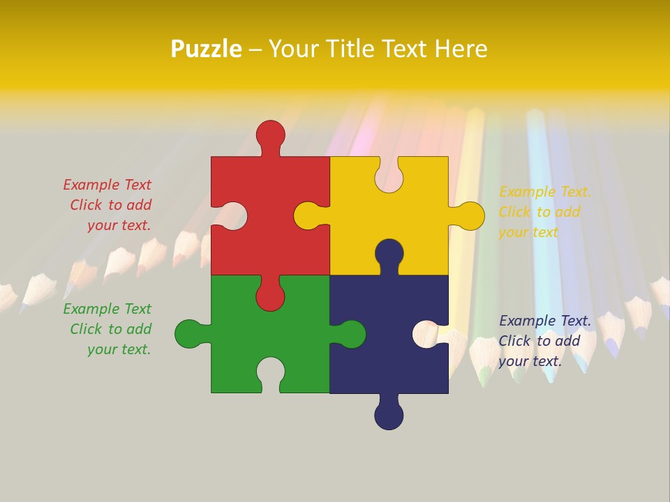 A Group Of Colored Pencils On A Black Background PowerPoint Template