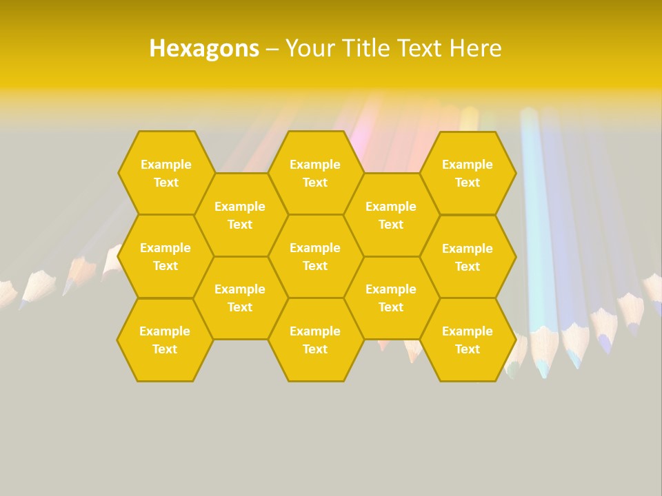 A Group Of Colored Pencils On A Black Background PowerPoint Template