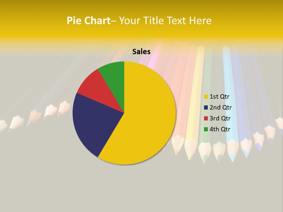 A Group Of Colored Pencils On A Black Background PowerPoint Template