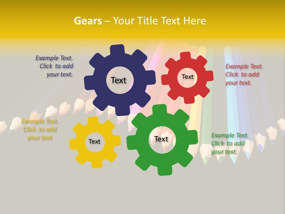 A Group Of Colored Pencils On A Black Background PowerPoint Template