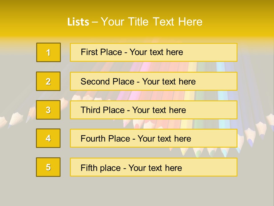 A Group Of Colored Pencils On A Black Background PowerPoint Template
