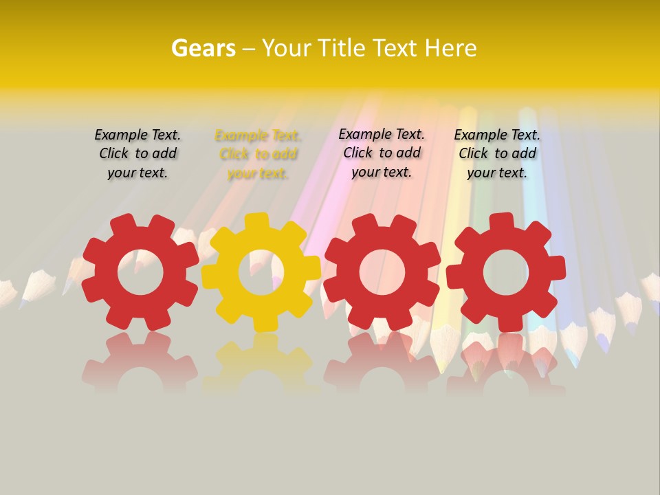 A Group Of Colored Pencils On A Black Background PowerPoint Template