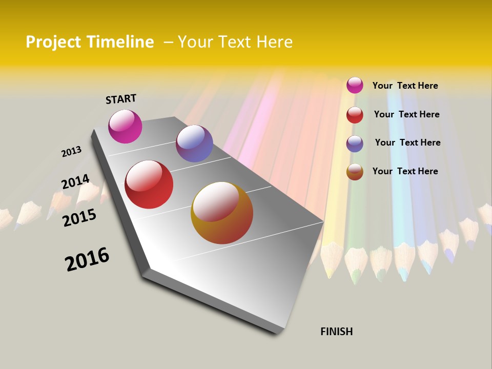 A Group Of Colored Pencils On A Black Background PowerPoint Template