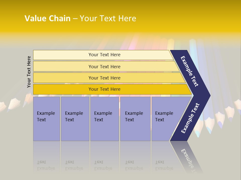 A Group Of Colored Pencils On A Black Background PowerPoint Template