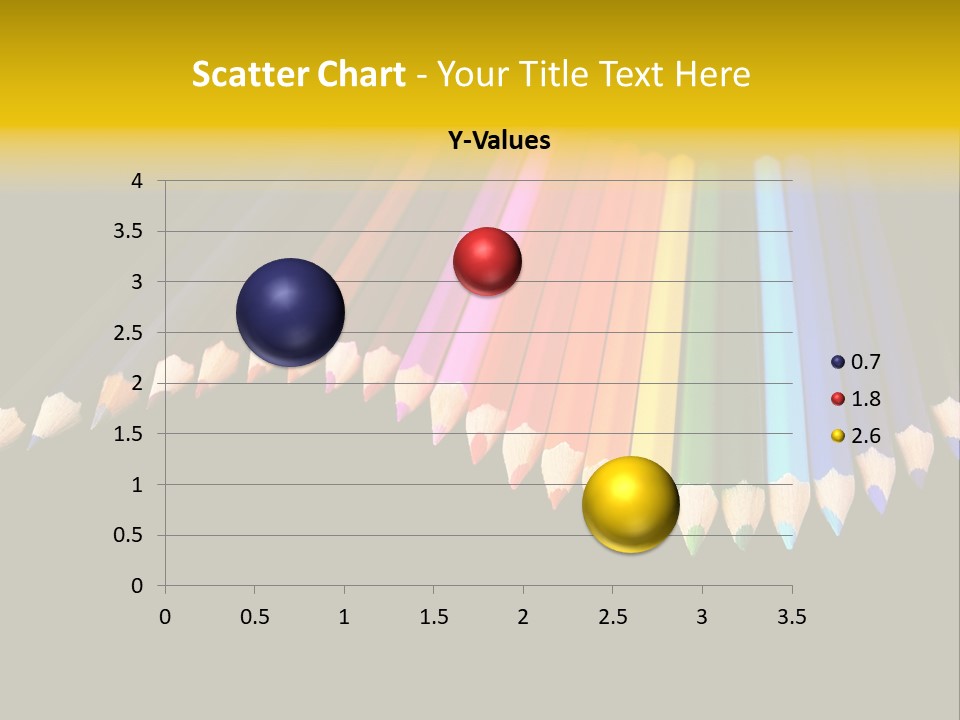 A Group Of Colored Pencils On A Black Background PowerPoint Template