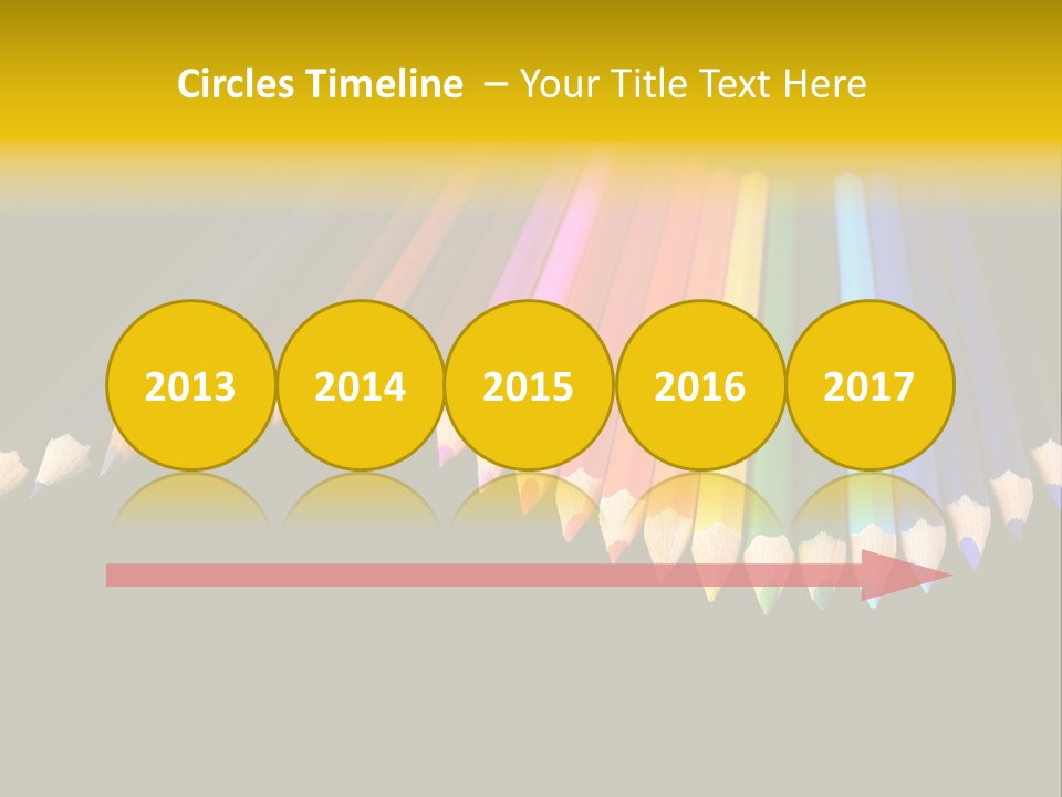 A Group Of Colored Pencils On A Black Background PowerPoint Template