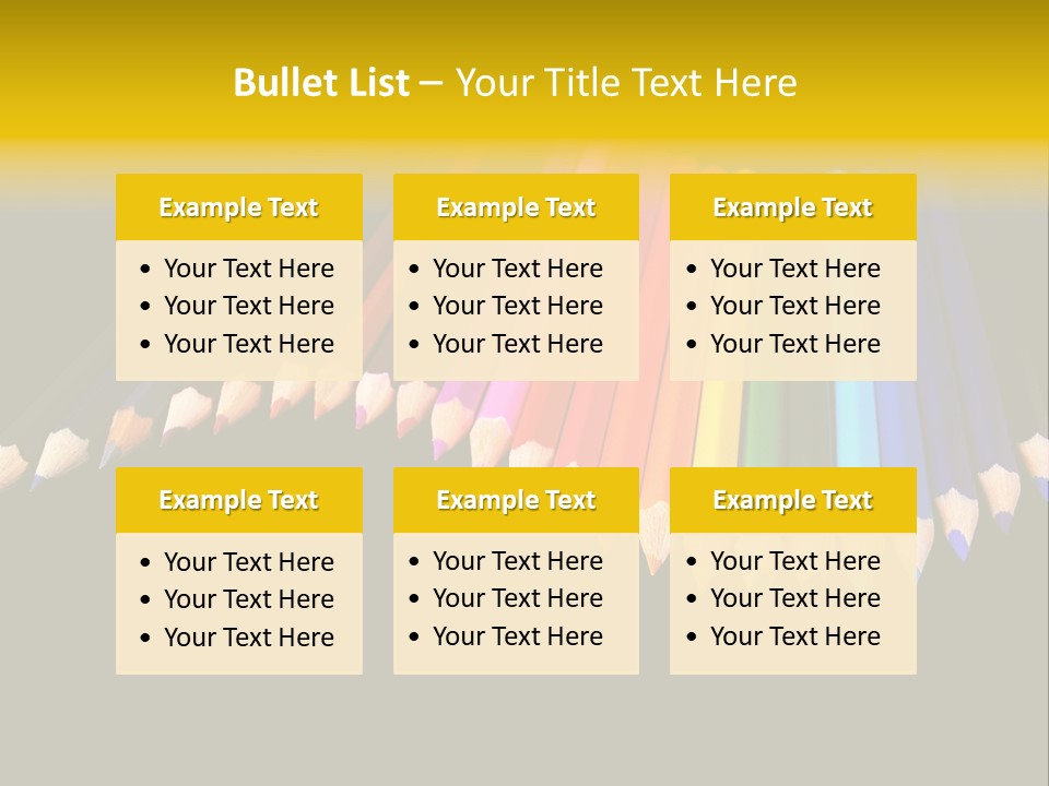 A Group Of Colored Pencils On A Black Background PowerPoint Template