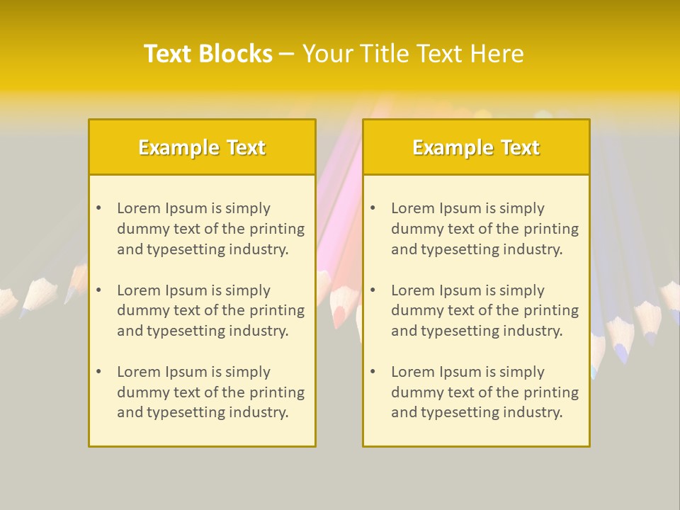 A Group Of Colored Pencils On A Black Background PowerPoint Template