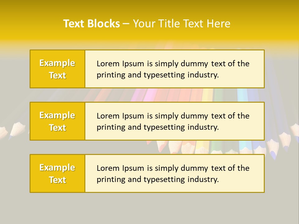 A Group Of Colored Pencils On A Black Background PowerPoint Template