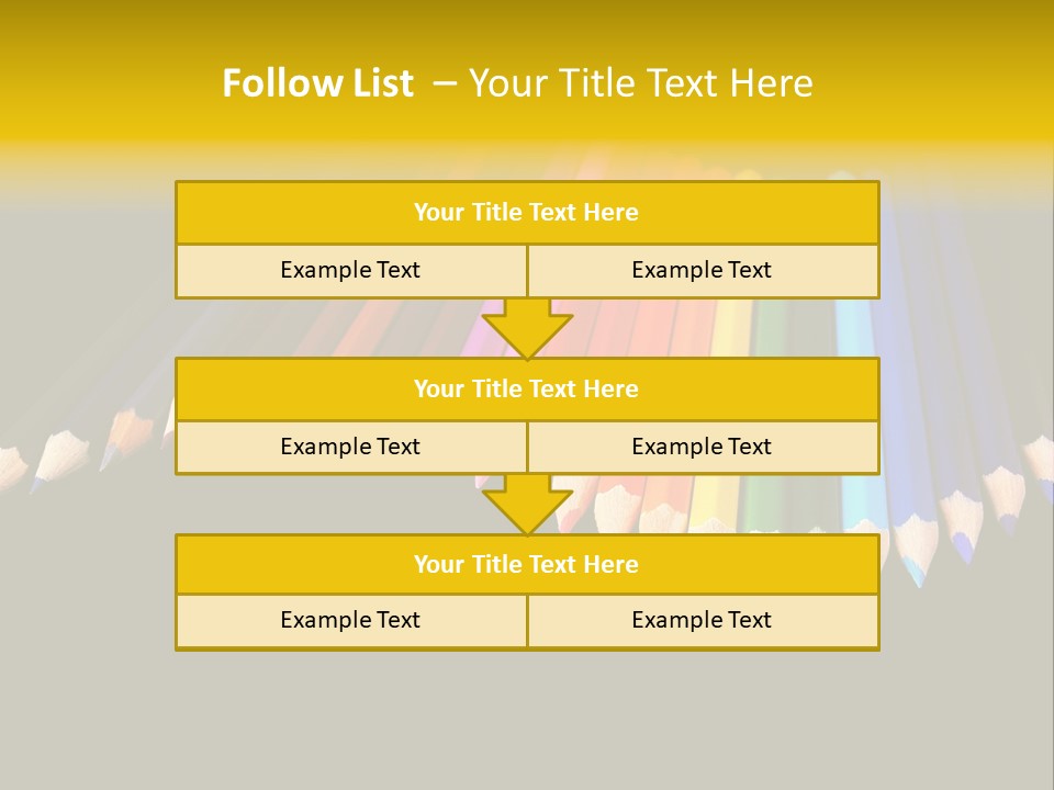 A Group Of Colored Pencils On A Black Background PowerPoint Template