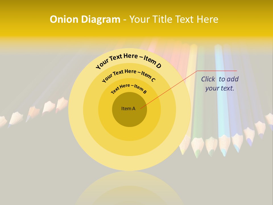 A Group Of Colored Pencils On A Black Background PowerPoint Template