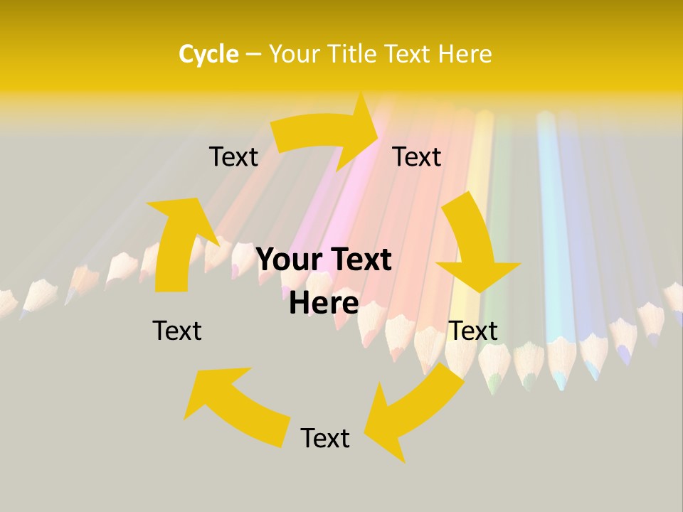 A Group Of Colored Pencils On A Black Background PowerPoint Template