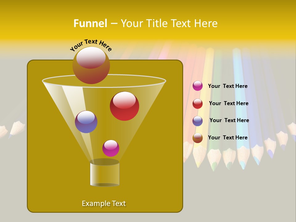 A Group Of Colored Pencils On A Black Background PowerPoint Template