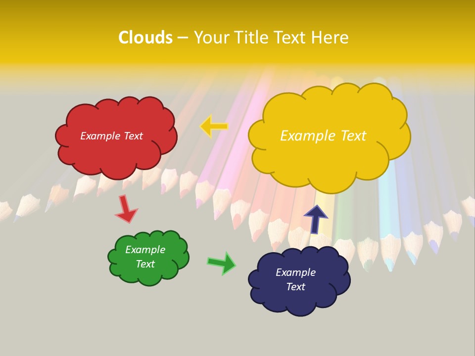A Group Of Colored Pencils On A Black Background PowerPoint Template