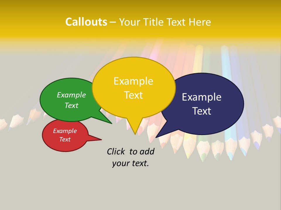 A Group Of Colored Pencils On A Black Background PowerPoint Template