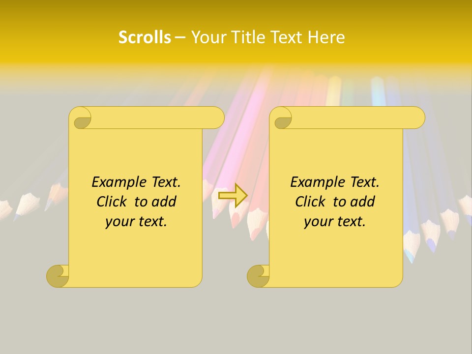 A Group Of Colored Pencils On A Black Background PowerPoint Template