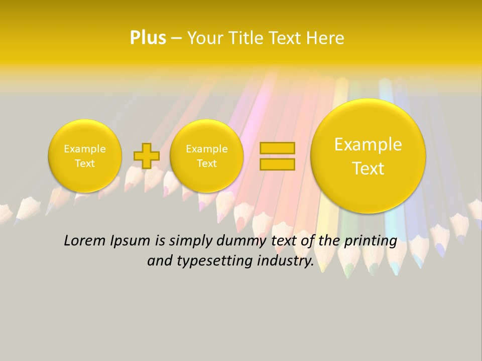 A Group Of Colored Pencils On A Black Background PowerPoint Template