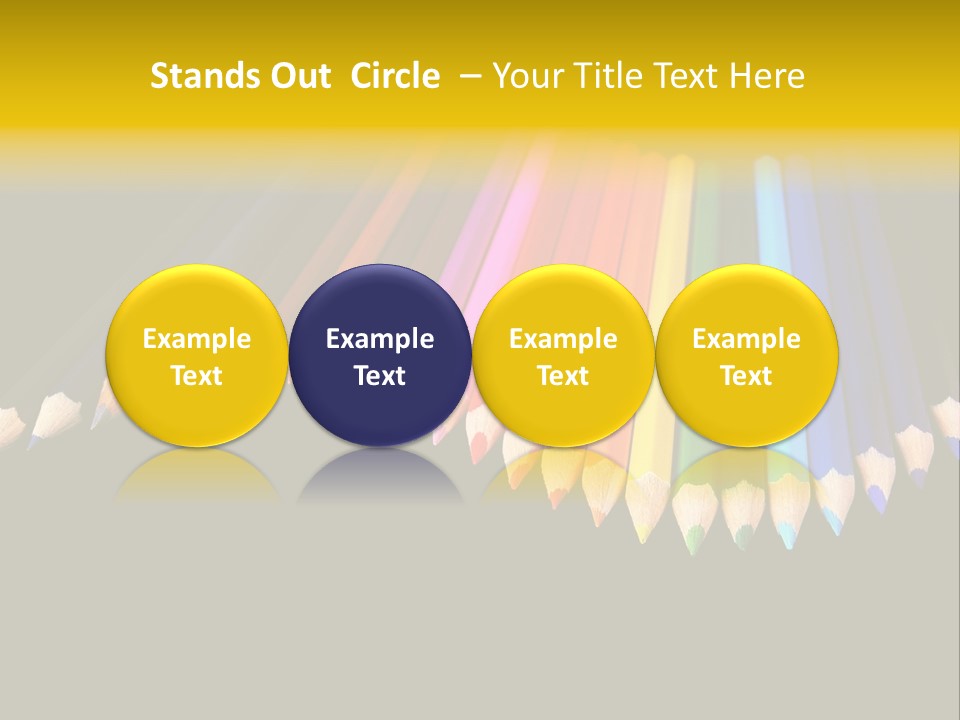 A Group Of Colored Pencils On A Black Background PowerPoint Template