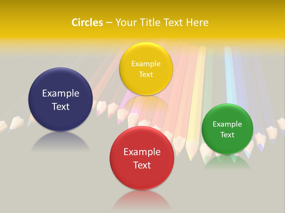 A Group Of Colored Pencils On A Black Background PowerPoint Template