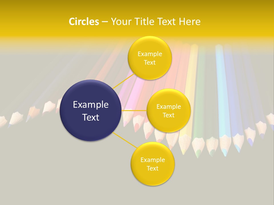 A Group Of Colored Pencils On A Black Background PowerPoint Template