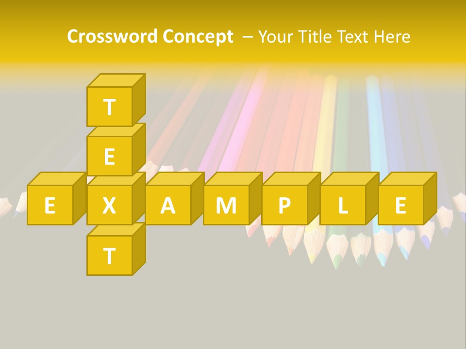 A Group Of Colored Pencils On A Black Background PowerPoint Template