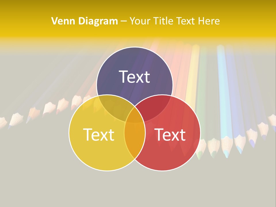 A Group Of Colored Pencils On A Black Background PowerPoint Template