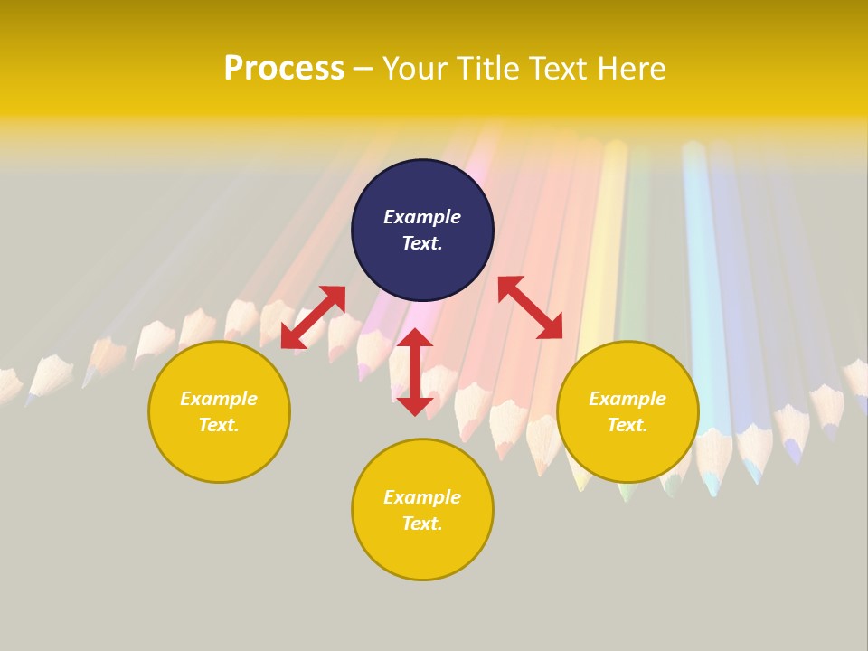A Group Of Colored Pencils On A Black Background PowerPoint Template