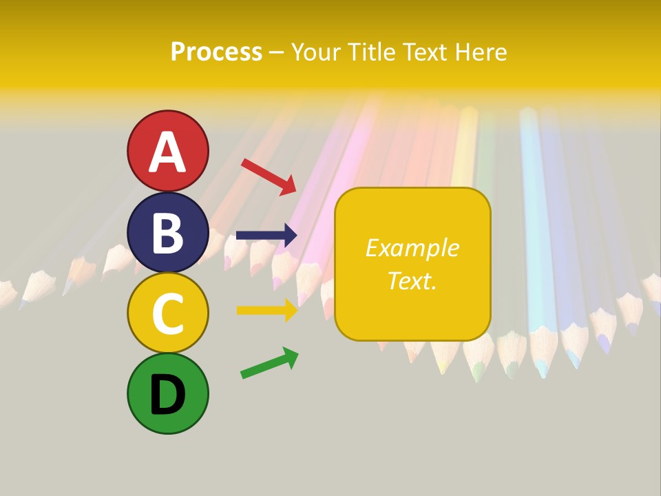 A Group Of Colored Pencils On A Black Background PowerPoint Template