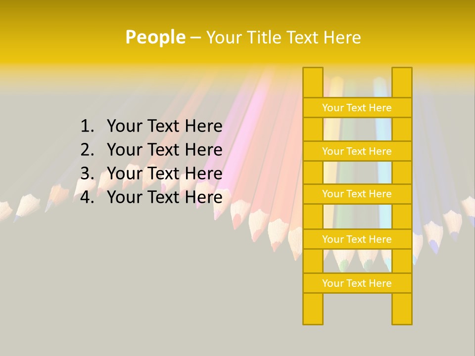 A Group Of Colored Pencils On A Black Background PowerPoint Template