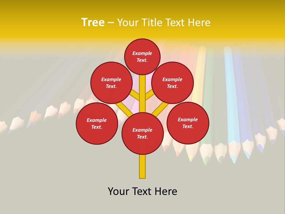 A Group Of Colored Pencils On A Black Background PowerPoint Template