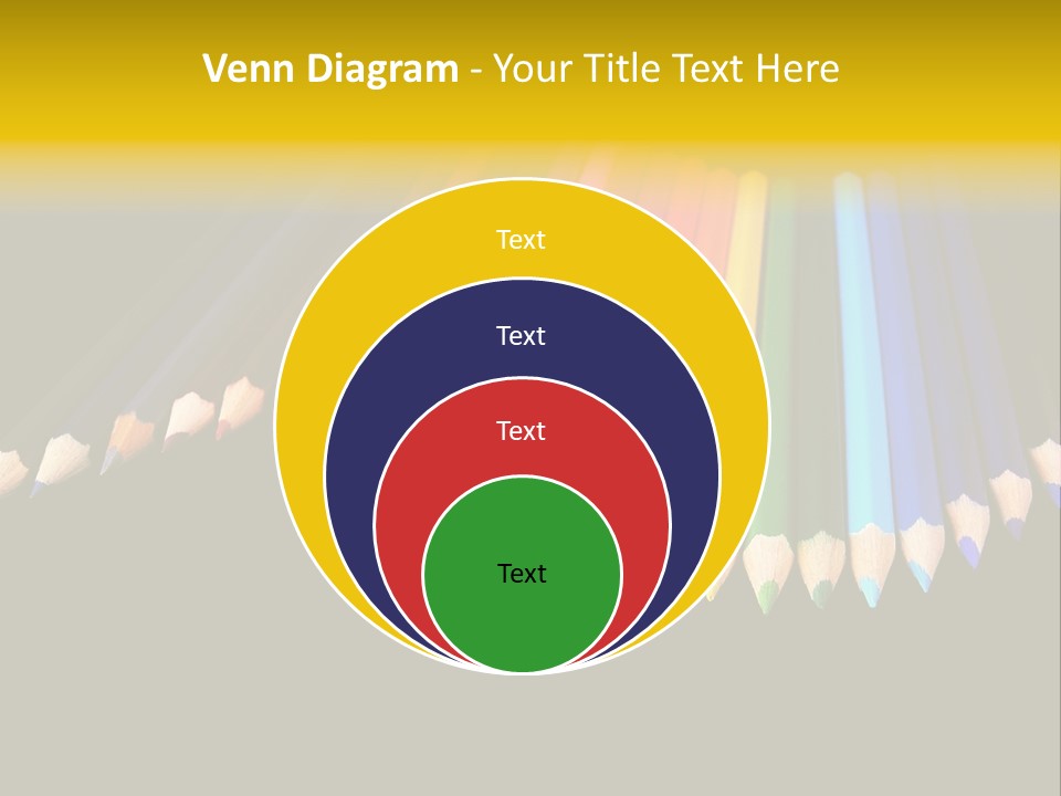 A Group Of Colored Pencils On A Black Background PowerPoint Template