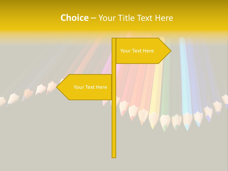 A Group Of Colored Pencils On A Black Background PowerPoint Template